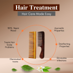 Rosewood and Neem Wood Combo | Anti Freezing Comb and Anti Dandruff Comb (Pack of 2)