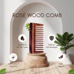 Rufiys Rose Wood Wide Tooth Comb – Small Size for Hair Growth
