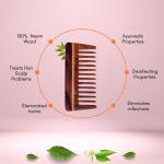 Rufiys Rose Wood Wide Tooth Comb – Small Size for Hair Growth