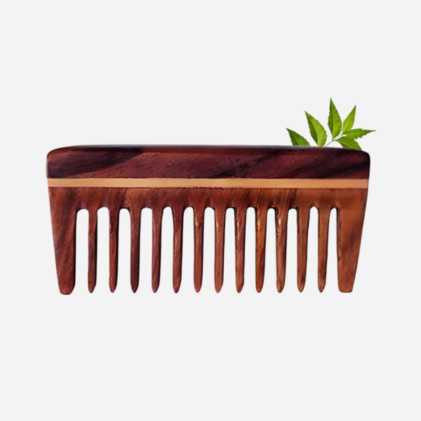Rufiys Rose Wood Wide Tooth Comb – Small Size for Hair Growth