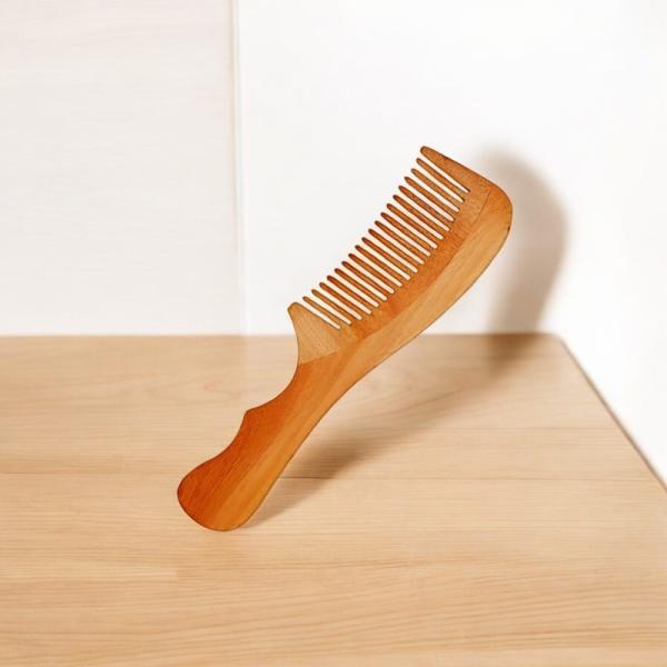 Rufiys Wooden Handle Neem Wood Comb for Men & Women Hair Growth, Anti dandruff & Styling Travel Comb