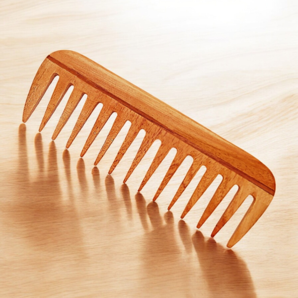 Wooden Curly Hair Wide Tooth Comb | Neem Wood Curly Hair Comb for Women & Men